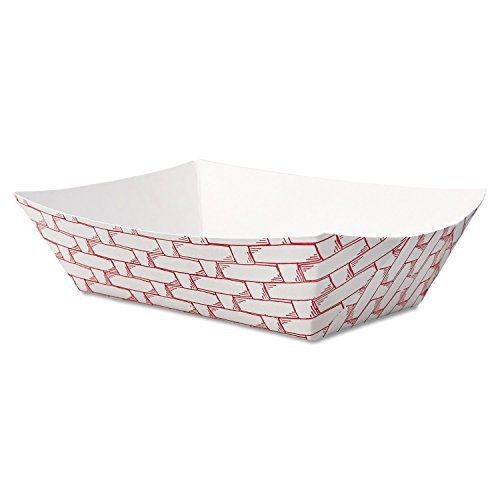 Boardwalk 30LAG050 Paper Food Baskets, 8 oz Capacity, Red/White (Case of 1000)