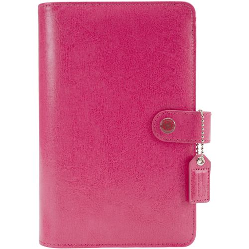 Color crush a2 faux leather personal planner 6-ring binder-dark pink for sale