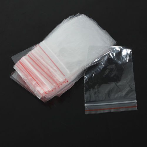 100 6x8cm 2mil clear ziplock zipped lock reclosable plastic poly small bags #6-8 for sale