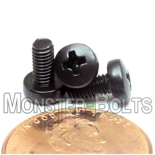3mm x 0.50 – qty 10 – phillips pan head machine screws din 7985 a steel black ox for sale