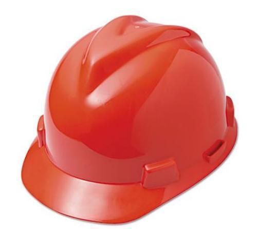 Msa safety works v-gard 475363 hard hat with ratchet, red, polyethylene for sale