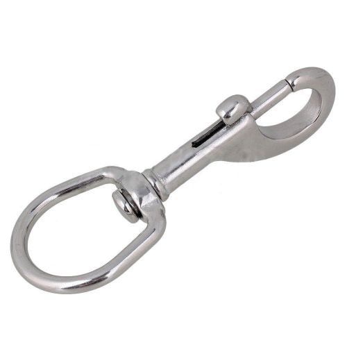 Bolt snap hooks round eye key chain clip 304 stainless steel 90mm silver for sale