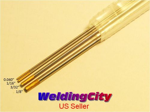 Weldingcity 4-pk 1.5% lanthanated (gold) assorted 040-1/8x7 tig tungsten rods for sale