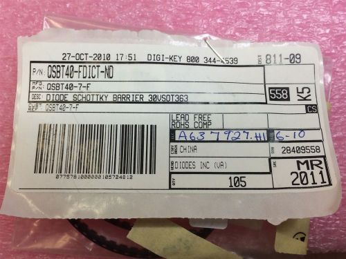 QSBT40-7-F DIODES INC DIODE ARRAY SCHOTTKY BARRIER 4-CHAN 30V SOT363 25 PIECES