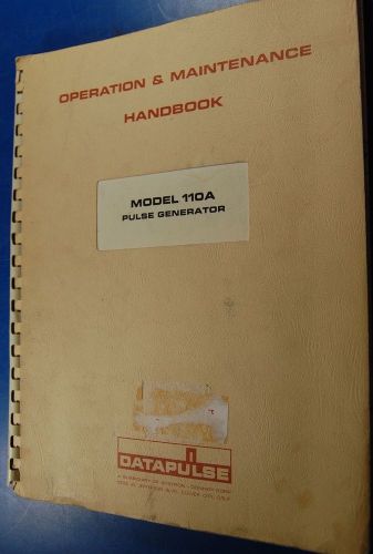 DataPulse 110A Pulse Generator Operation &amp; Maintenance Handbook §