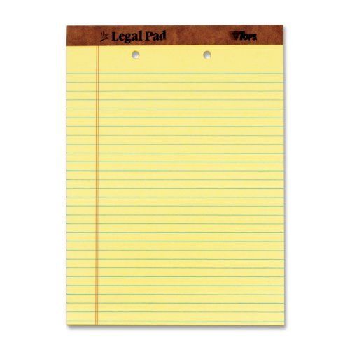 TOPS The Legal Pad Legal Pad, 8-1/2 x 11-3/4 Inches, Perforated, 2-Hole New