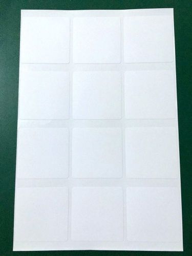 12 White Sticky Labels Self Adhesive,Name Tags,Blank,Multipurpose 50mm X 50mm