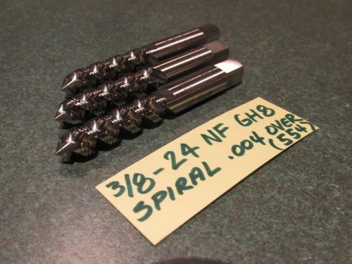 NEW LOT OF(3) 3/8-24 GH8 -(.004 OVERSIZED)(.375-24) SPIRAL TAPS-(554)