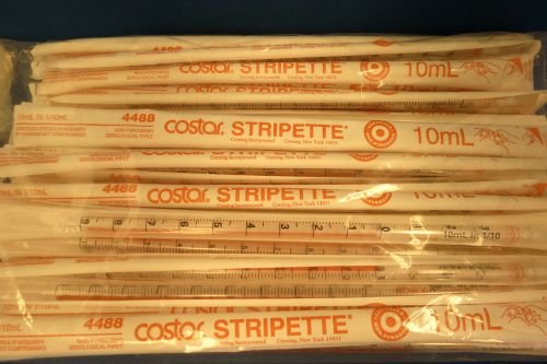 Qty 50 Costar Stripettes 10 mL Disposable Serological Plugged Pipets # 4488