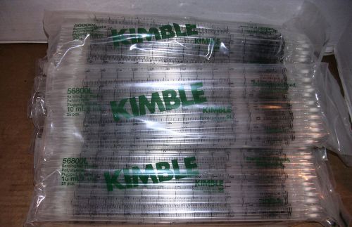 Kimble 56800L Serological Pipets, 9 Sealed Bags of 25, 225 total,10ml. x 1/10