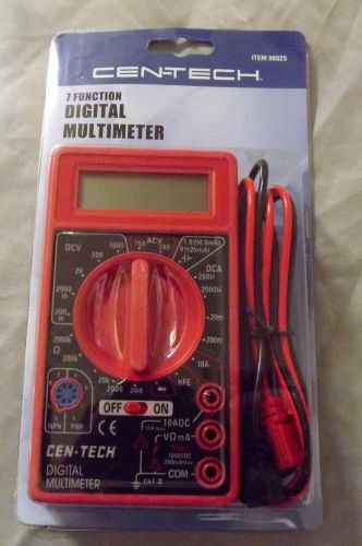* new * cen-tech 7 function digital multimeter amp ohm volt / lcd test meter for sale