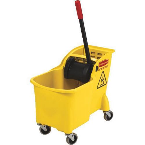 Rubbermaid commercial 31-quart yellow tandem bucket and wringer for sale