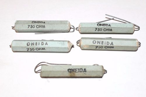 Lot of 5 vintage nos oneida ceramic resistor resistors (4) 750 &amp; (1) 7500 ohm for sale
