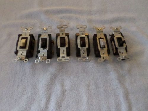 LOT OF 6 - LEVITON/HUBBELL/SIERRA/BRYANT -  15A 120V -  TOGGLE SWITCHES