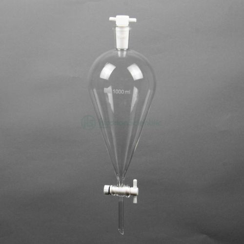 1000ml 1L 24/40,Glass Pyriform Separatory Funnel,Straight Tube,PTFE Stopcock