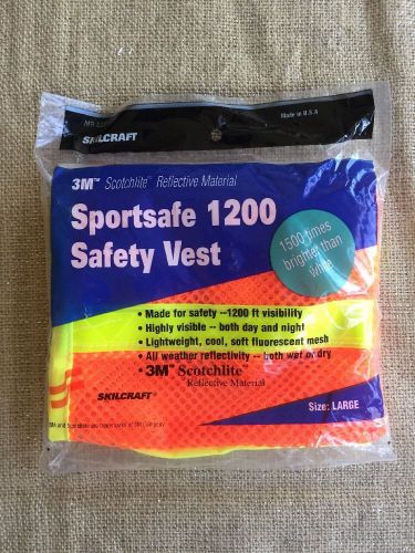 New Skilcraft Sportsafe 1200 Safety Vest Large Orange MR 622