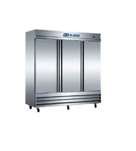 Alamo xcfd3ff 46cf commercial 3-door stainless steel reach-in freezer brand new! for sale