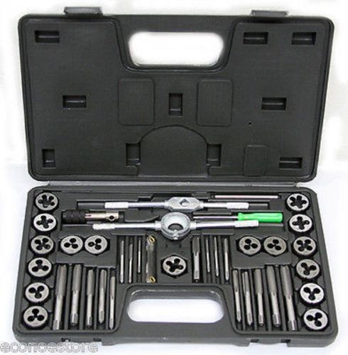 40 pc sae tap &amp; die dies set bolt screw extractor / puller removal kit /w case for sale