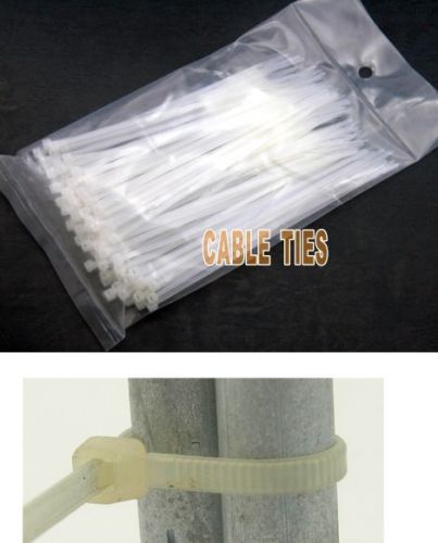 100 pcs 2.5x160mm 6&#034; inch app. locking nylon pack ing cable ties white for sale