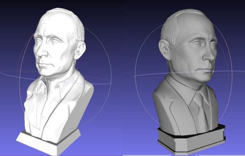 BUST SIMILAR TO PUTIN 2 DIFFERENT FILES FOR 3D STL RELIEF MODEL FOR CNC MACHINE