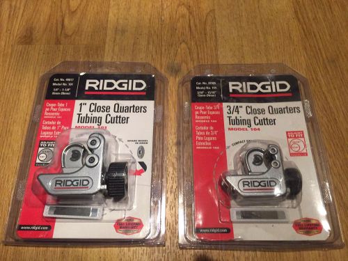 NEW Ridgid 101 #40617 and 118 #32985 Close Quarter Tubing Cutters