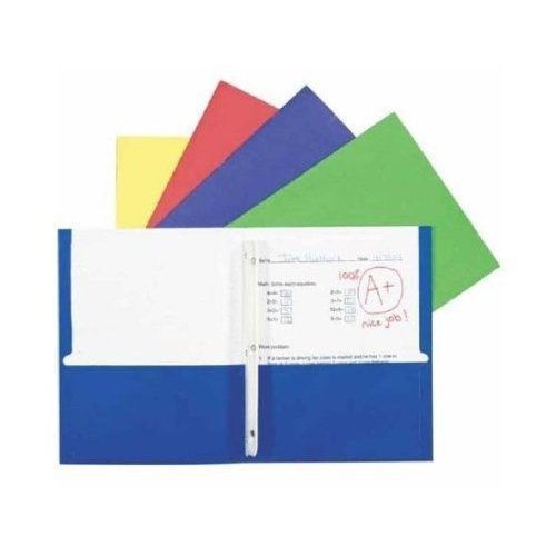 2-Pocket Paper Folders with Fasteners, Assorted Color, Pack of 10