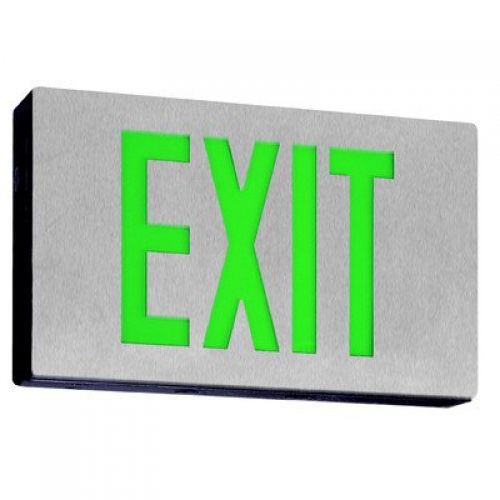 Royal pacific rxl15gba single face, die-cast exit sign, brushed aluminum with for sale