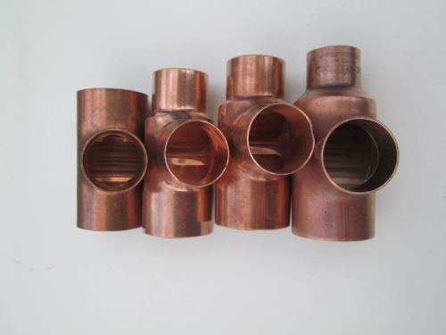 LOT OF 4 -- NEW Reducing Tee 2 inch Wrot Copper, CxCxC