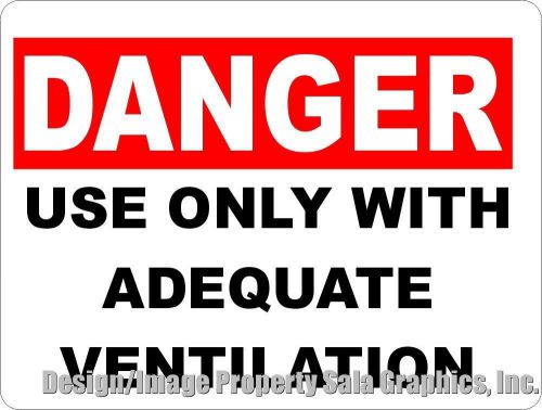 Danger Use Adequate Ventilation Sign. Workplace Safety around Harmful Chemicals