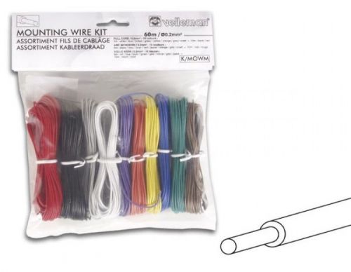 Velleman k/mowm 196.8 ft 10 color solid 24 awg (gauge) hook-up wire set for sale