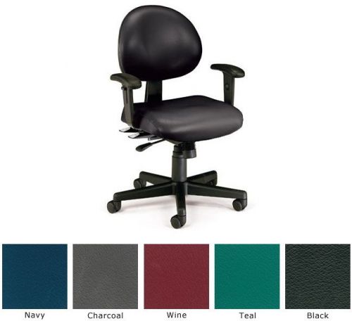 Contemporary antimicrobial vinyl task chair with arms office supplies red for sale