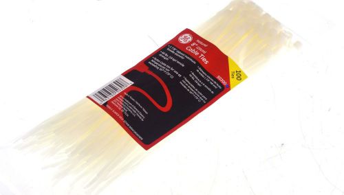 New GE 50300, Natural 8 inch (20cm) Clear Cable Ties - Pack of 100
