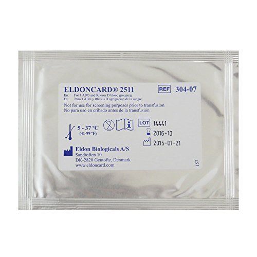 3 Pack Eldoncard Blood Type Test Complete Kit - Air Sealed Envelope, Safety Swab