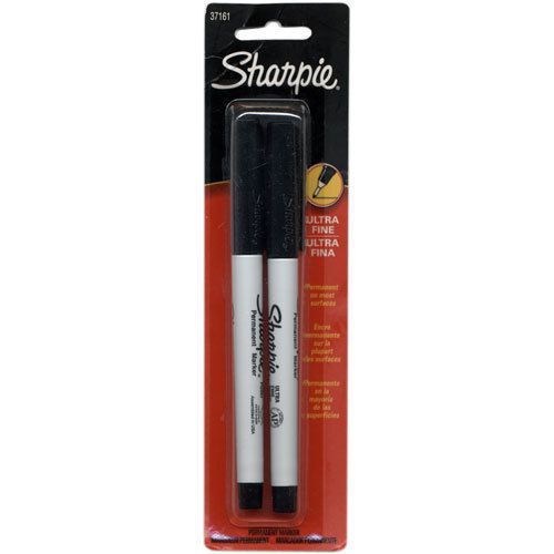 Sharpie Ultra Fine Point Permanent Markers  2 Black Markers AP certified
