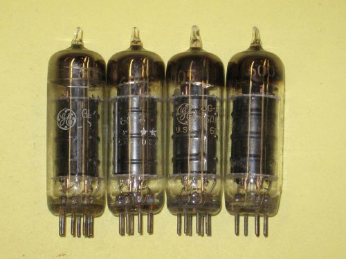 6005 6AQ5 TV - AUDIO - GUITAR - AMPLIFIER - HAM - RADIO tube - set of (4) - GE