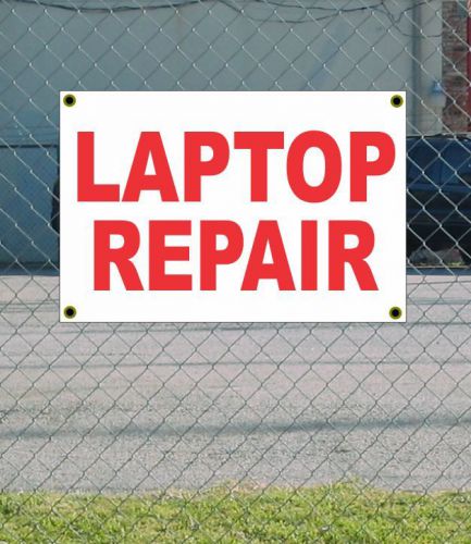 2x3 laptop repair red &amp; white banner sign new discount size &amp; price free ship for sale