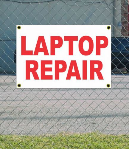2x3 LAPTOP REPAIR Red &amp; White Banner Sign NEW Discount Size &amp; Price FREE SHIP