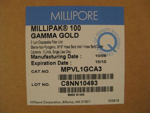 NEW Millipore Millipak 100 Gamma Gold Capsule Filters, Durapore Cat# MPVL1GCA3