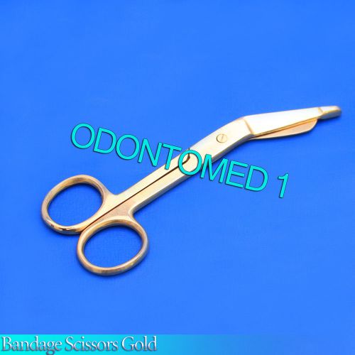 6 Bandage Scissors  5.5&#034; Surgical Instrument Full Gold