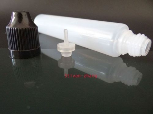 10pcs 30ml unicorn childproof black cap long dropper bottle tip plastic pen ldpe for sale