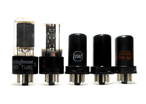 AA5 Radio Full Tube Set 12SA7 12SK7 12SQ7 35Z5 50L6 Used - Test Strong Line Up