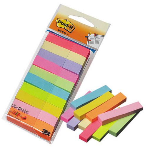 3m post-it 670-mp 1pack/10mm x 50mm/45 sheets x 10 color/450 sheets/sticky notes for sale