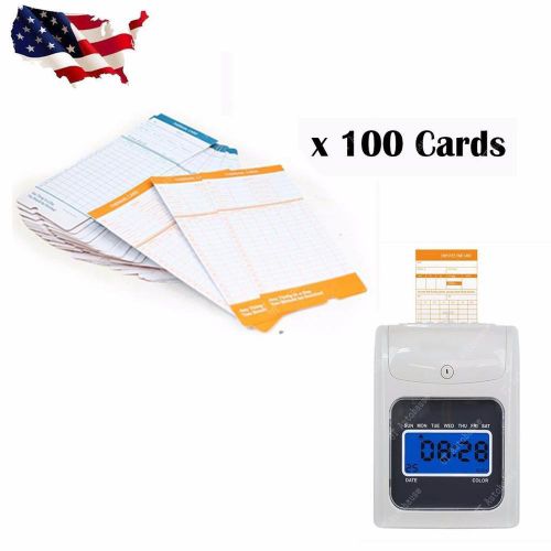 100x Monthly Time Clock Cards For Attendance Payroll Recorder Timecards