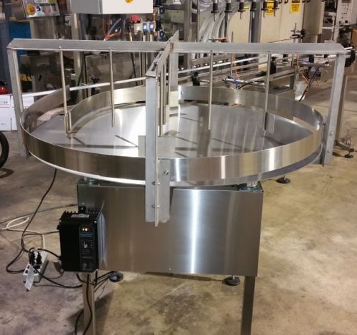 NEW 48&#034; ROUND FEED TABLE, ROTARY BOTTLE UNSCRAMBLING TABLE, ROUND BOTTLES