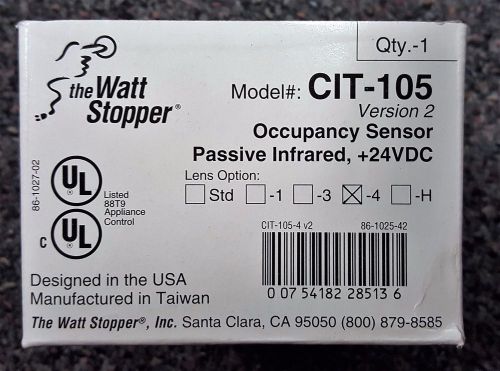 NEW The WattStopper CIT-105-4 Ver 2 Passive IR Occupancy Sensor +24VDC