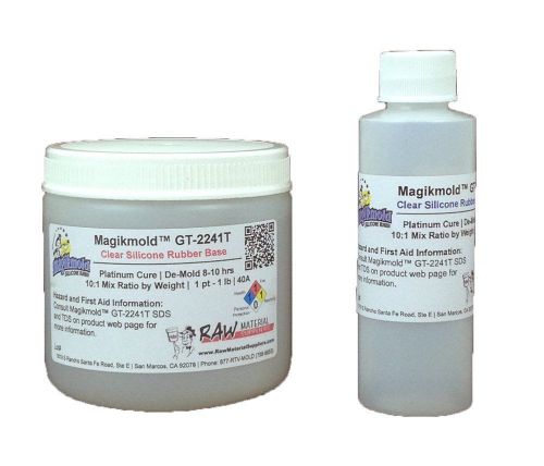 Magikmold GT-2241T 40-45A Clear Platinum Cure RTV Silicone 1.1 lb Kit