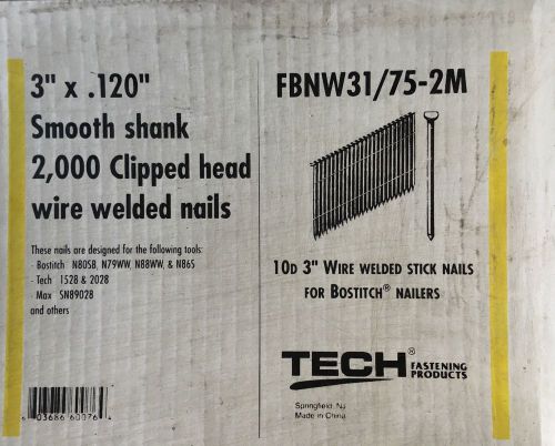 15 Boxes 3&#034;x.120&#034; 2,000 Smooth Shank Wire Welded Nails