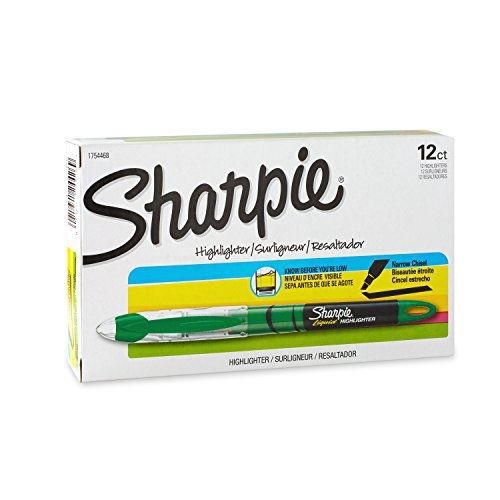 Sharpie 1754468 Accent Liquid Pen-Style Highlighter, Fluorescent Green, 12-Pack
