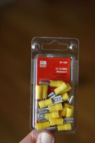 Gardner Bender 20-145F 1 12-10 Gauge Yellow Female Terminal Disconnects, 16-Pack