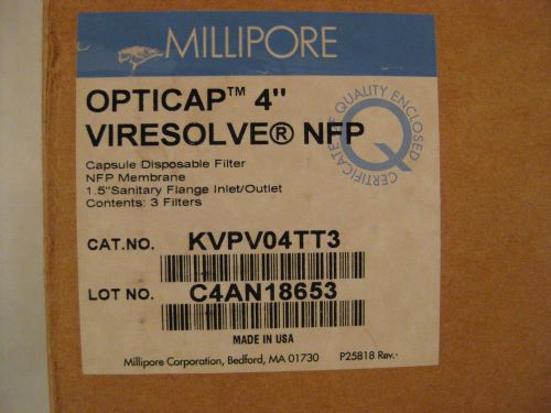 Millipore  KVPV04TT3  Opticap™ 4&#034; Viresolve® NFP Filters LOT OF 2